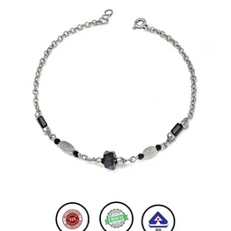 SILBERRY 925 Sterling Silver Rhodium-Plated Beaded Mangalsutra Link Bracelet image 5
