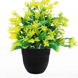 Dekorly Orange Plastic Fern Artificial Flowers & Plants With Pot image 4