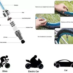 vyantr Cycle Steel, Plastic Tyre Valve Cap For Ladybird Ibiza LED Front Rear Light Combo image 2