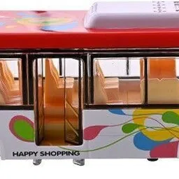 bbg Alloy Metal Diecast Long London Toy Bus Light Sound Pullback For Kids School Bus image 3