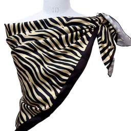 Leeza Store Abstract Printed Satin Scarf image 2