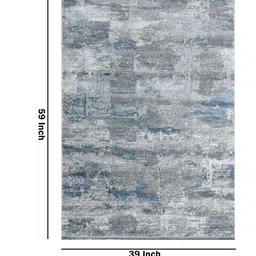 apco Grey Abstract Polypropylene 3 ft x 5 ft Machine Made Carpet image 3