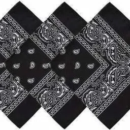 plutoprom 22*22 INCH SIZE DOUBLE SIDE PRINTED COWBOY PAISLEY BANDANA HANDKERCHIEF ["Black"] Handkerchief-picture-28