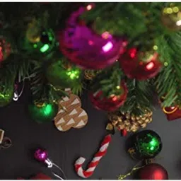 mg trading New_Plastic X MAS Tree Decorations Combo (Multi_Small) Pack of 70 Hanging Ornaments Pack of 70 image 5