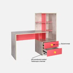 casacraft from pepperfry Champion Kids Study Table in Pink Colour image 4