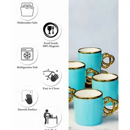 roxx Porcelain Coffee/Tea Gold Design Mug Set of 6pcs image 5