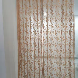 RIDHAAN Beige 2 Pieces Floral Sheer Long Door Curtains-picture-11