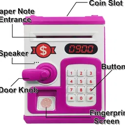 kidzblend Money Safe Piggy Bank Toy for Kids- Gullak with Number Password and Touch Sensor Coin Bank image 3
