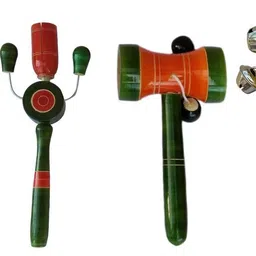 rainbowstore Toddler Colourful Wooden Baby Rattle Toy-Hand Crafted Rattle Set For Kids Rattle image 1