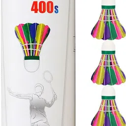 nongi 400s colored feather badminton shuttle for indoor and outdoor badminton sports Feather Shuttle - Multicolor image 3