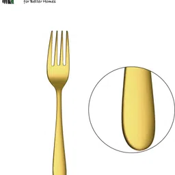 shri & sam Jasmine Gold PVD Coating Desert Fork Stainless Steel Cutlery Set image 4