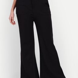 next one Women Flared Black Viscose Rayon Trousers-picture-21