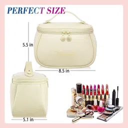 heboo Women White Cosmetic Bag image 5