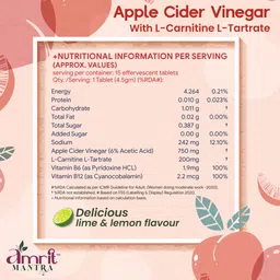 amrit mantra Apple Cider Vinegar Effervescent Tablets, With Mother, Detox & Digestion Support Orange, Lemon Tablet image 5