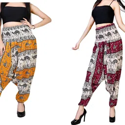 fusfus Printed Rayon Women Harem Pants-picture-13