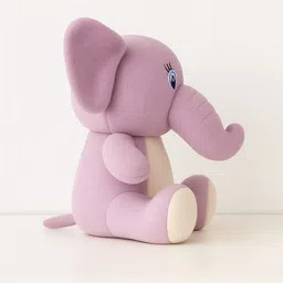 toyingly Soft Plush Elephant Stuffed Animal, Purple and White, Large Size, Blue Eyes - 30 cm image 2