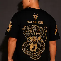 crazybee - cb Men Printed Round Neck Cotton Blend Black T-Shirt image 2