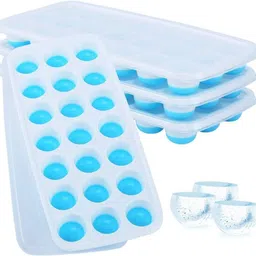 amrit 1 Silicone Ice Cube Tray with 1 Face Massager COMBO Multicolor Silicone Ice Cube Tray image 2