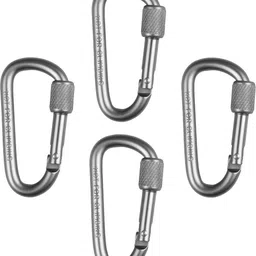 stealodeal Silver Aluminium with Screw Locking Hook (Pack of 4) Locking Carabiner-picture-15