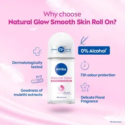 nivea Natural Glow Smooth Skin Deodorant Roll-on - For Women image 5