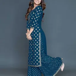 dolly fab Women Viscose Rayon Kurta Palazzo Set image 3