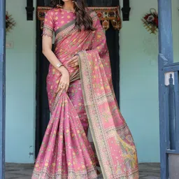 ALMAARI FASHION Floral Printed Pure Cotton Festive Handloom Banarasi Sarees-picture-15