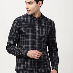 Indian Terrain Grid Tattersall Checks Checked Spread Collar Slim Fit Classic Cotton Shirt-picture-27