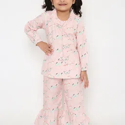 Little Clothings Girls Printed Casual Sunnies Pure Cotton Night suits-image-88