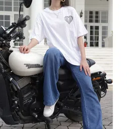 TITTLI Women Printed Drop-Shoulder Sleeves Pure Cotton Boxy T-shirt image 5