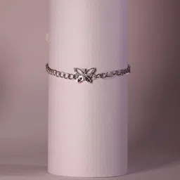 ShimmerTots Girls Sterling Silver Cubic Zirconia Gold-Plated Link Bracelet image 2