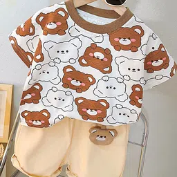 LULU & SKY Unisex Kids Printed T-shirt with Shorts-picture-27