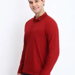 Allen Solly Men Solid Polo Collar Cotton T-shirt image 3