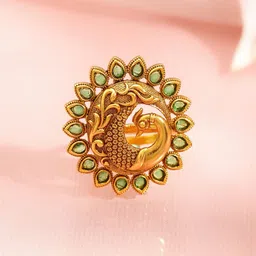 Rubans Women 18K Gold-Plated Stone-Studded Adjustable Finger Ring-image-93