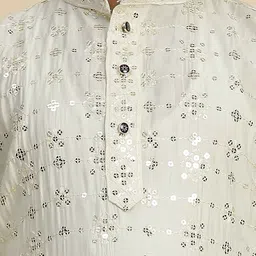 Pro-Ethic STYLE DEVELOPER Boys Paisley Embroidered Regular Pure Cotton Kurta with Pyjamas image 2