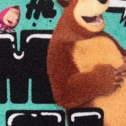 Athom Living 2-Pcs Black & Green Masha & Bear Printed Anti-Skid Doormat image 2