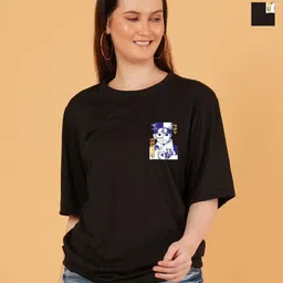 Kasendra Women Pack of 2 Bugs Bunny Graphic Printed Round Neck Relaxed Fit T-shirts-image-94