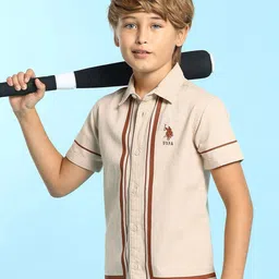 U.S. Polo Assn. Kids Boys Boxy Fit Spread Collar Shirt-picture-21