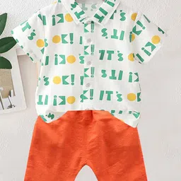 DANGAR Unisex Kids Printed Shirt with Shorts-image-57