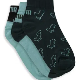 Puma Kids Pack of 3 Dino Printed Cotton Ankle-Length Socks-image-84