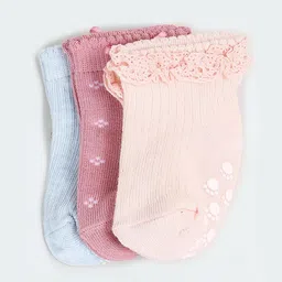 max Infant Girls Pack Of 3 Ankle-Length Socks-image-73