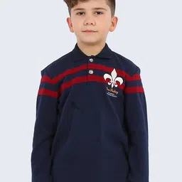One Friday Boys Colourblocked Polo Collar Applique T-shirt-picture-11