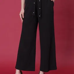 Frolic Rolic Women Smart Straight Fit High-Rise Easy Wash Pleated Trousers-picture-32