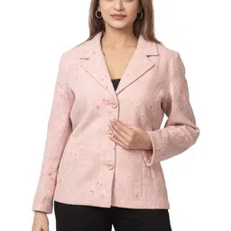 DressBerry Women Pink Stylish Winter Blazer-image-72