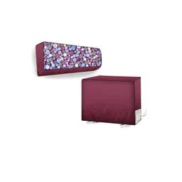 The Furnishing Tree Maroon Printed Air Conditioner Cover-picture-32