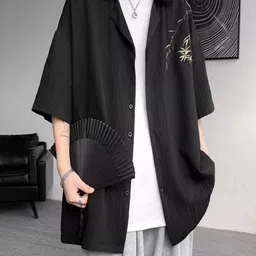 StyleCast Men Standard Oversized Fit Cuban Collar Floral Printed Casual Shirt image 2