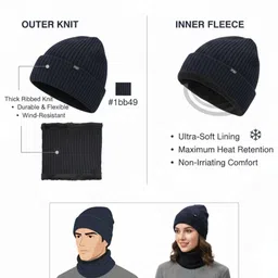 iSWEVEN Unisex Woollen Beanie image 3