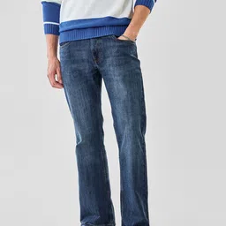 Snitch Dark Blue Mid-Rise Bootcut Jeans-picture-32