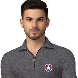 Blisstone Men Captain America Printed Polo Collar T-shirt image 5