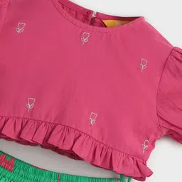 Somersault Infants Girls Embroidered Thread Work Ready To Wear Lehenga & CHoli image 3