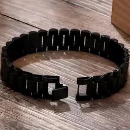 Fashion Frill Stylish Bracelet for Men Black Wide Bracelet for Men Gift for Him-image-60